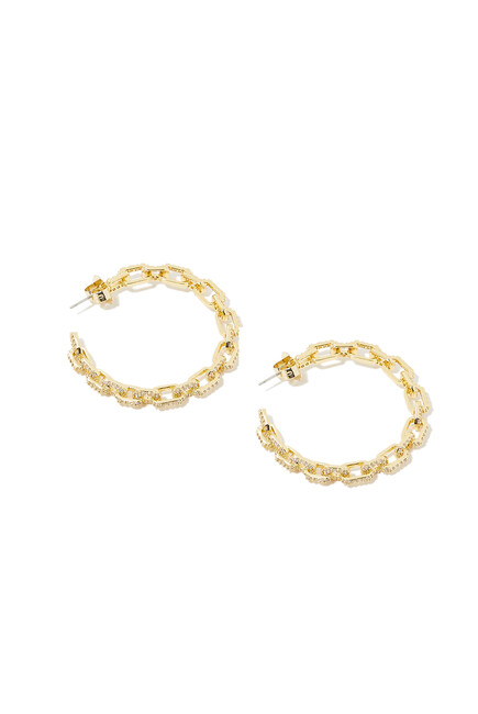 Pave Chain Hoop Earrings